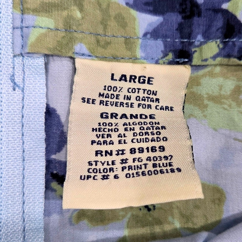 Vintage Faded Glory Womens Blue Green Floral Cotton Dress V-Neck Sleeveless - Picture 4 of 6